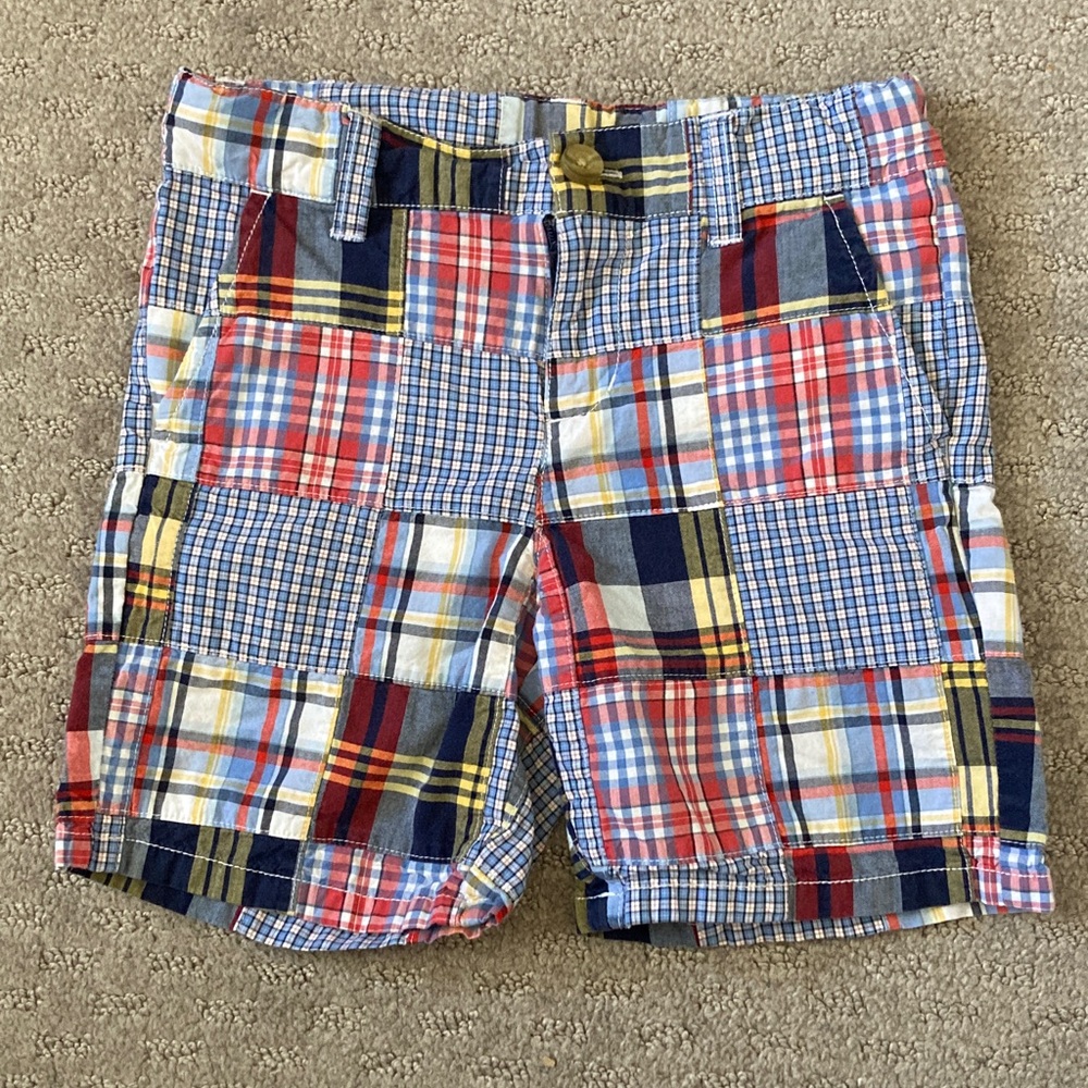 JANIE AND JACK plaid madras shorts, Sz 5.
